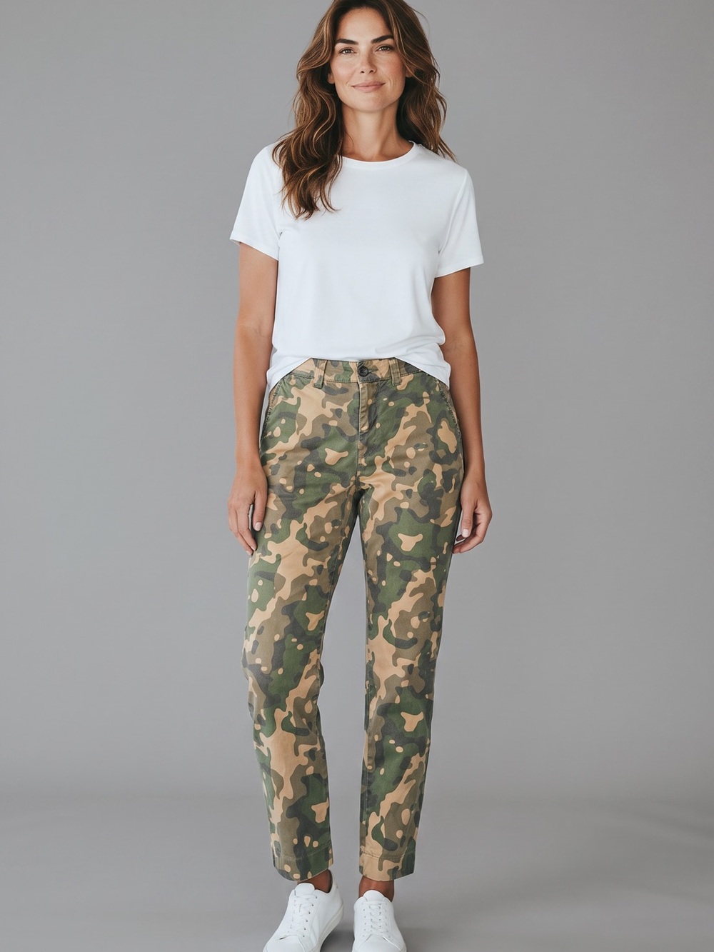 GAP Women's Camouflage Boyfriend Jeans - Green & Tan